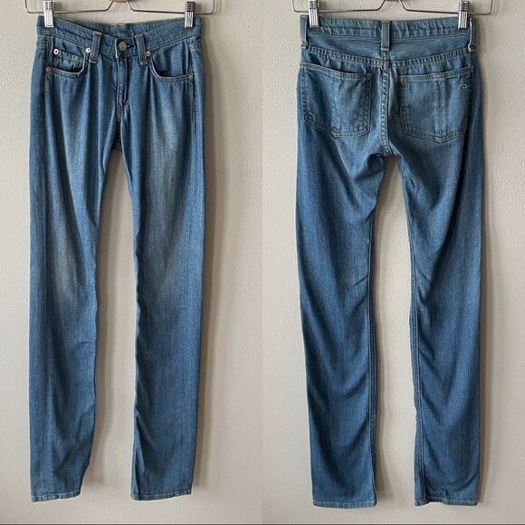 Rag & Bone Denim Blue Paper bag Skinny Pants - Size: 24 - Picture 1 of 9